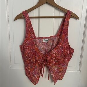No Boundaries Pink Paisley Sleeveless Crop Top